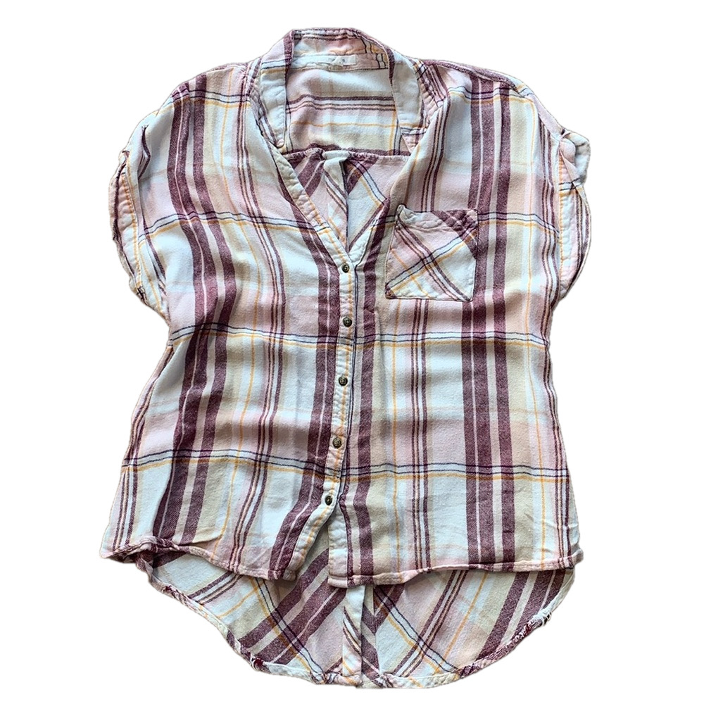 Pretty xl button down soft flannel shirt with buttons down back in box 19